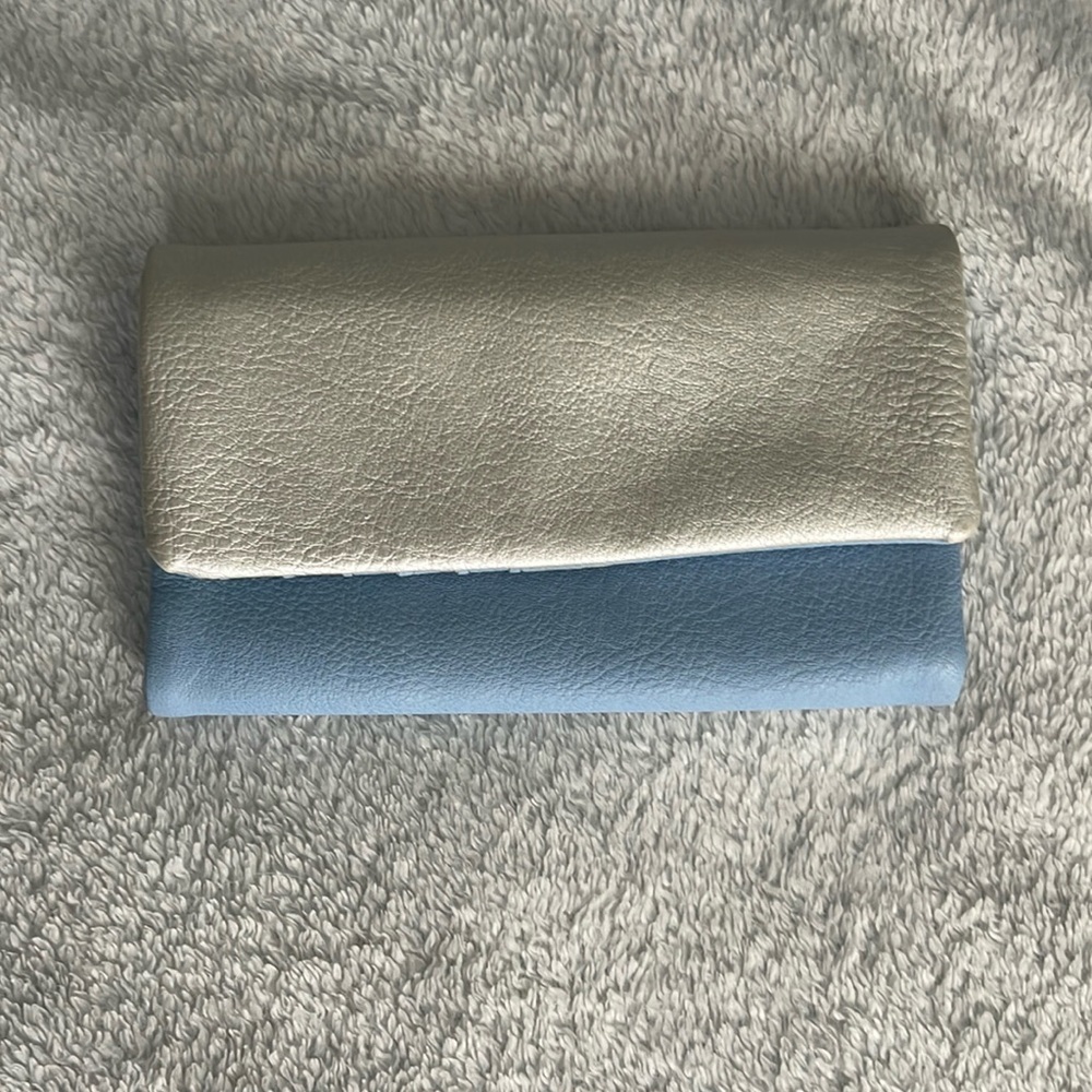 Oliver Bonas Purse / Wallet in Baby Blue / Gold